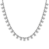 Elegant Beaded Round Cut Necklace in 925 Sterling Silver