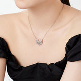 Leaf Motif CZ Necklace in 925 Sterling Silver