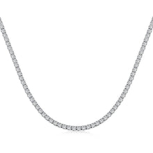 Classic Round Cut Tennis Sterling Silver Necklace