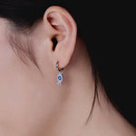 Fish-Shaped Drop Earrings with Blue Zirconia | Solarii Jewelry