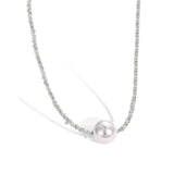 Elegant Pearl 925 Sterling Silver Necklace