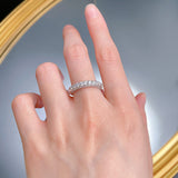 Luxurious Pave Round Cut 925 Sterling Silver Wedding Band