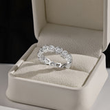 925 Sterling Silver Heart Cut Eternity Wedding Ring