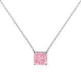 Radiant Cut CZ Pendant Necklace in 925 Sterling Silver