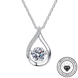 Moissanite Round Cut Teardrop 925 Sterling Silver Necklace