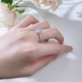 Modern Round Cut 1.0ct Halo Sterling Silver Engagement Ring