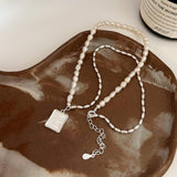 Opulent Pearl Beaded Necklace In Sterling Silver For Woman