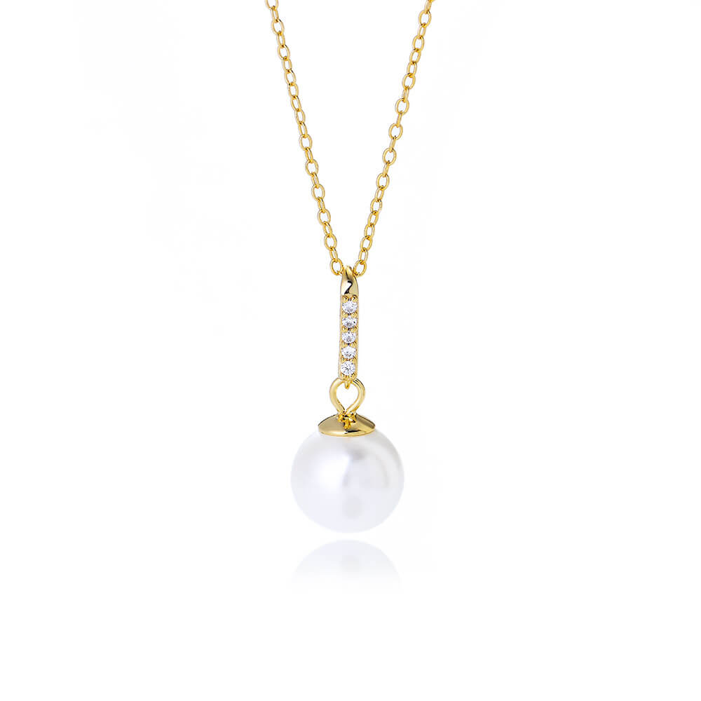 Radiant Pearl Necklace In Sterling Silver For Woman