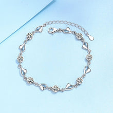 Round Cut Charm Moissanite Bracelet with White Gold Plating, 925 Sterling Silver