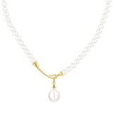 Lustrous Baroque Pearl Necklace In Sterling Silver For Woman