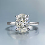 Brilliant Oval Cut Solitaire 3.0ct Engagement Ring In Sterling Silver