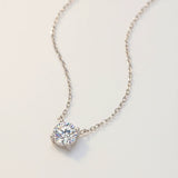 1.0ct Round Moissanite Solitaire Necklace