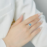 Heart of the Ocean: White Gold Heart Cut Blue Stone Ring