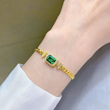 Polished Emerald Cut Bracelet for Emerald Green Women