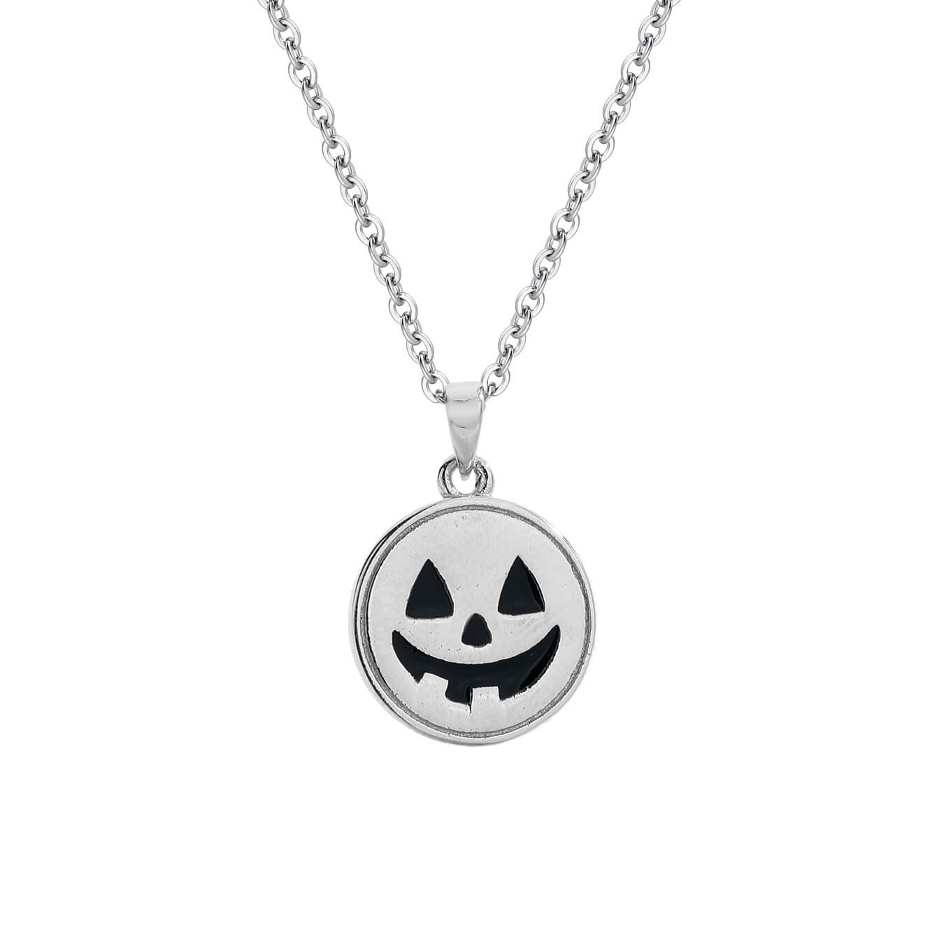 Halloween Pumpkin Design Necklace In Sterling Silver