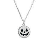 Halloween Pumpkin Design Necklace In Sterling Silver