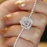 Classy Round Cut Rose Style Bracelet for Women