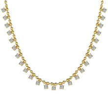 Elegant Beaded Round Cut Necklace in 925 Sterling Silver