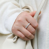 Round Cut White Gold Plated 925 Sterling Silver Moissanite Wedding Ring