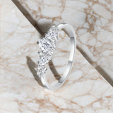 Solarii Moissanite 0.58ct Marquise Cut Eternity Ring 925 Sterling Silver Wedding Band