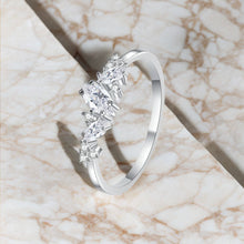 Solarii Moissanite 0.58ct Marquise Cut Eternity Ring 925 Sterling Silver Wedding Band