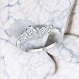Solarii Moissanite 0.58ct Marquise Cut Eternity Ring 925 Sterling Silver Wedding Band