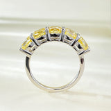 Stunning Yellow Stone Cushion Cut 925 Sterling Silver Wedding Band