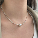 Elegant Pearl 925 Sterling Silver Necklace