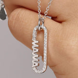 MAMA Letter Pendant Necklace in 925 Sterling Silver