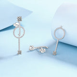 Round Cut White Stone Hoop Earrings in White Gold Plating with Moissanite, 925 Sterling Silver