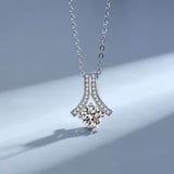 Moissanite 1.0ct Round Cut Elegant 925 Sterling Silver Necklace