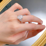 Classic Radiant Cut Three-Stone Sterling Silver Engagement Ring