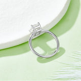 Classic Solarii Moissanite 2.0ct Emerald Cut  925 Sterling Silver Engagement Ring