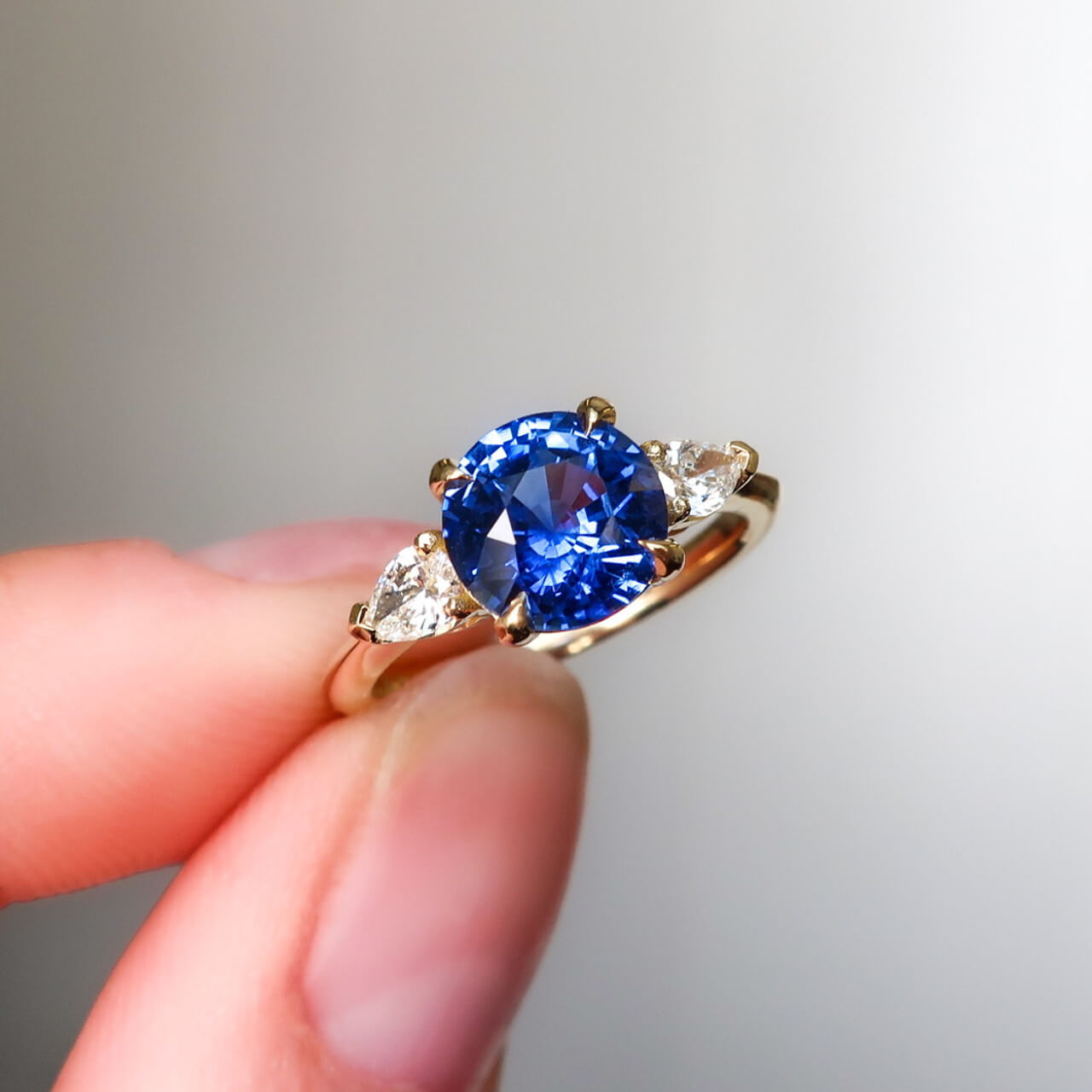Timeless 1.5ct Round Cut Blue Stone Sterling Silver Engagement Ring