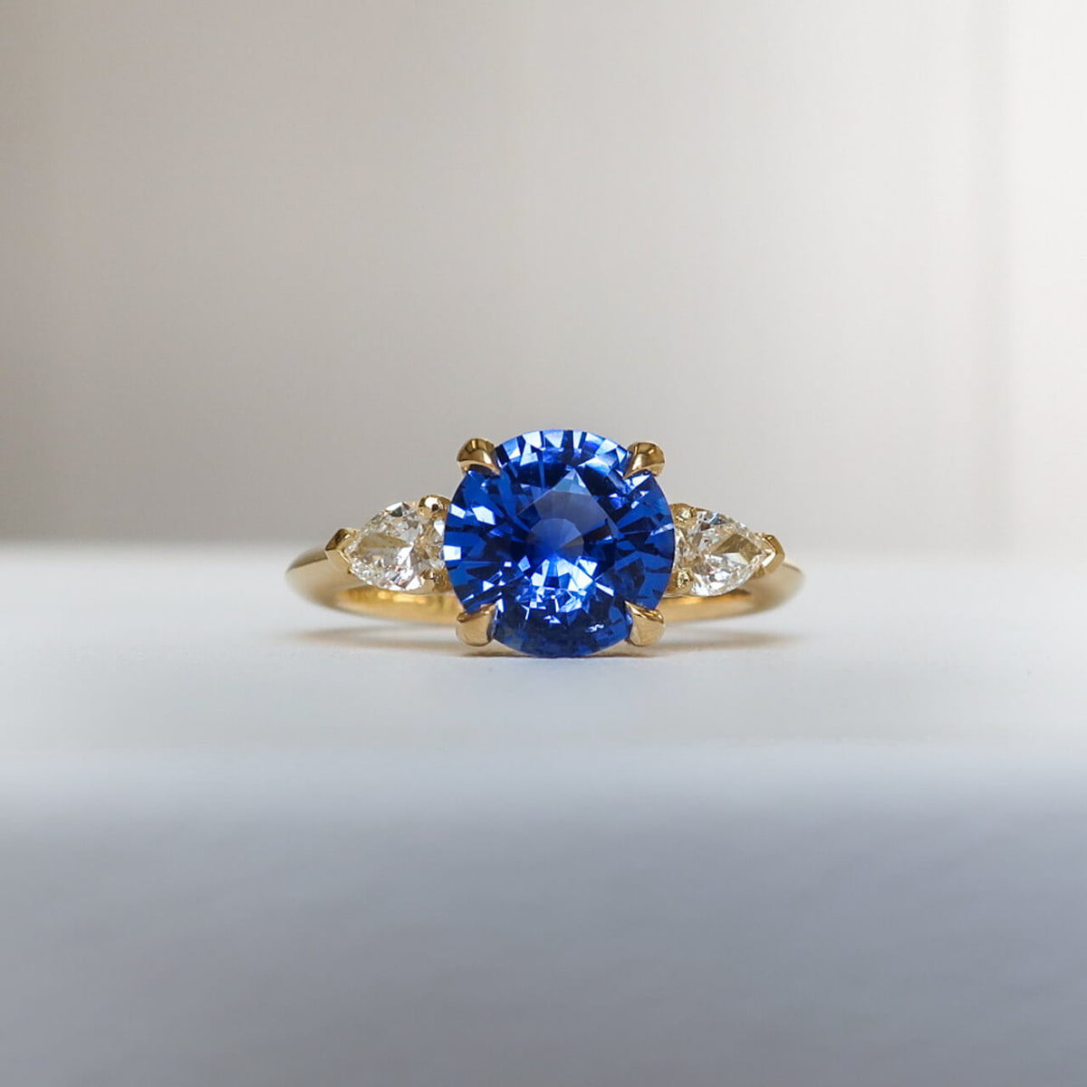 Timeless 1.5ct Round Cut Blue Stone Sterling Silver Engagement Ring