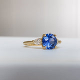 Timeless 1.5ct Round Cut Blue Stone Sterling Silver Engagement Ring