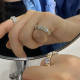 Solarii Moissanite 1.2ct Round Cut Full Eternity Ring 925 Sterling Silver Wedding Band