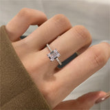 Solarii Moissanite Emerald Cut  925 Sterling Sliver Engagement Ring