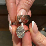 Massive 5.0ct Oval Cut matched Interlocking puzzle Ring Set In 925 Sterling Silver