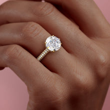 Gossamer Solarii Moissanite 2.0ct Round Cut 925 Sterling Silver Pave Engagement Ring