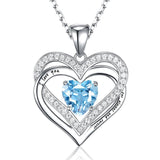 Solarii Moissanite Birthstone 1.0ct Heart Cut 925 Sterling Silver Necklace