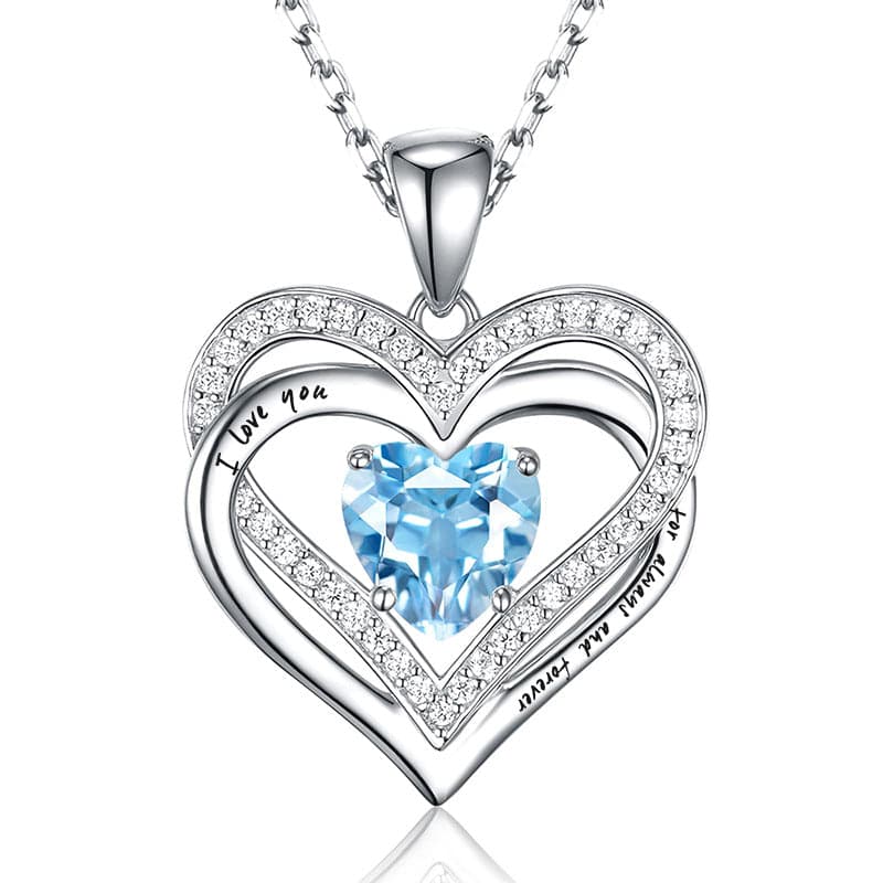 Solarii Moissanite Birthstone 1.0ct Heart Cut 925 Sterling Silver Necklace