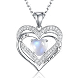 Solarii Moissanite Birthstone 1.0ct Heart Cut 925 Sterling Silver Necklace