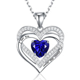 Solarii Moissanite Birthstone 1.0ct Heart Cut 925 Sterling Silver Necklace