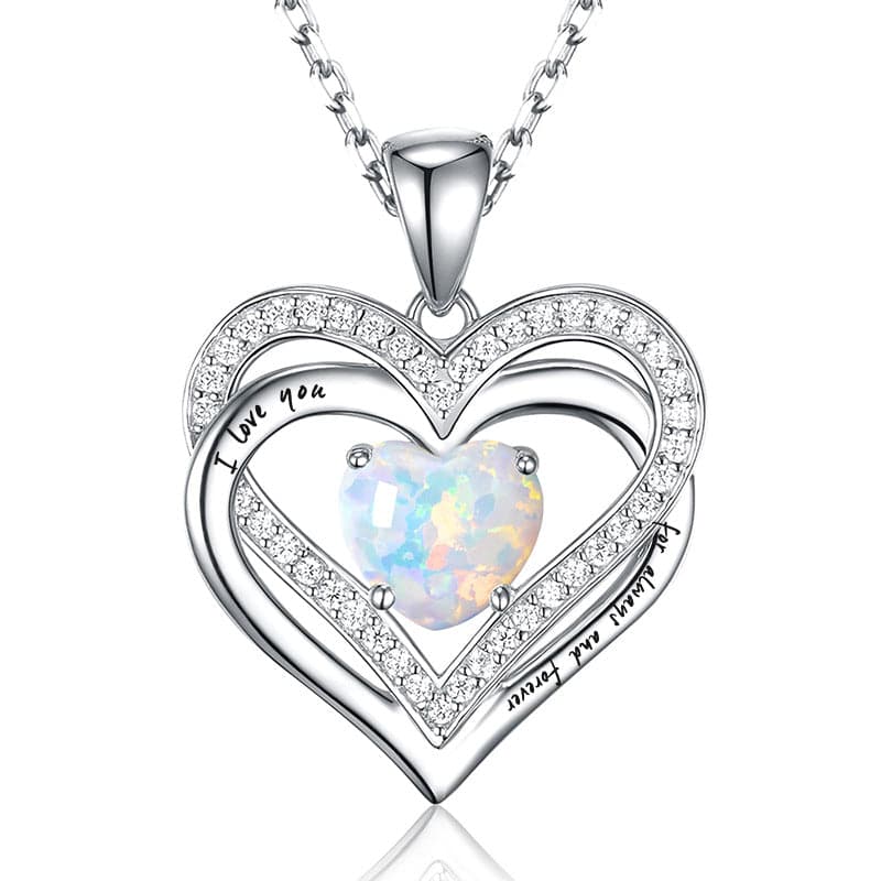 Solarii Moissanite Birthstone 1.0ct Heart Cut 925 Sterling Silver Necklace