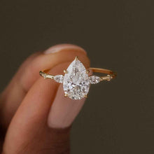 Solarii Moissanite 1.0ct Pear Cut 925 Sterling Silver Engagement Ring