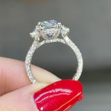 Elegant Radiant Cut 5.0ct Engagement Ring In 925 Sterling Silver