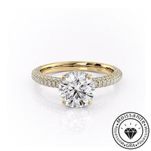 Gossamer Solarii Moissanite 2.0ct Round Cut 925 Sterling Silver Pave Engagement Ring