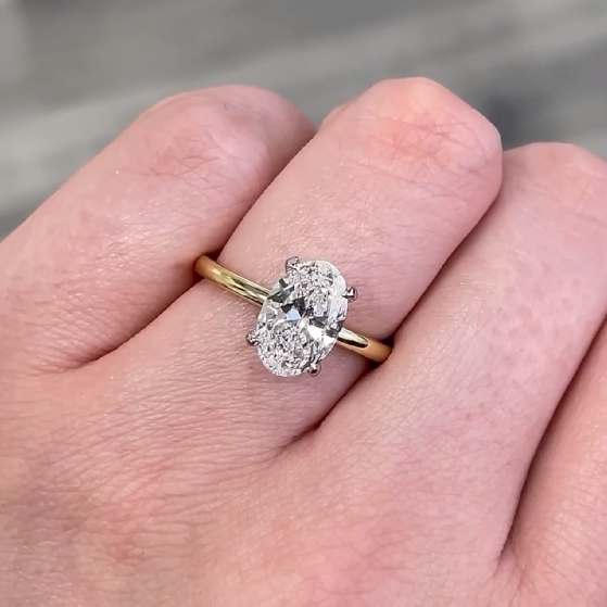 Solarii Moissanite 4.5ct Oval Cut 925 Sterling Silver Engagement Ring