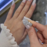 Iced Out Floral Cluster Ring • Multi-Row Sterling Silver Flower Ring